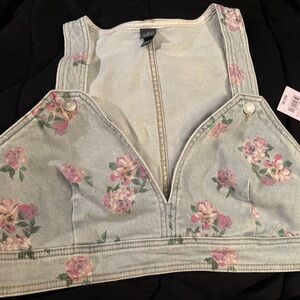 Wild Fable Floral Denim Crop Top